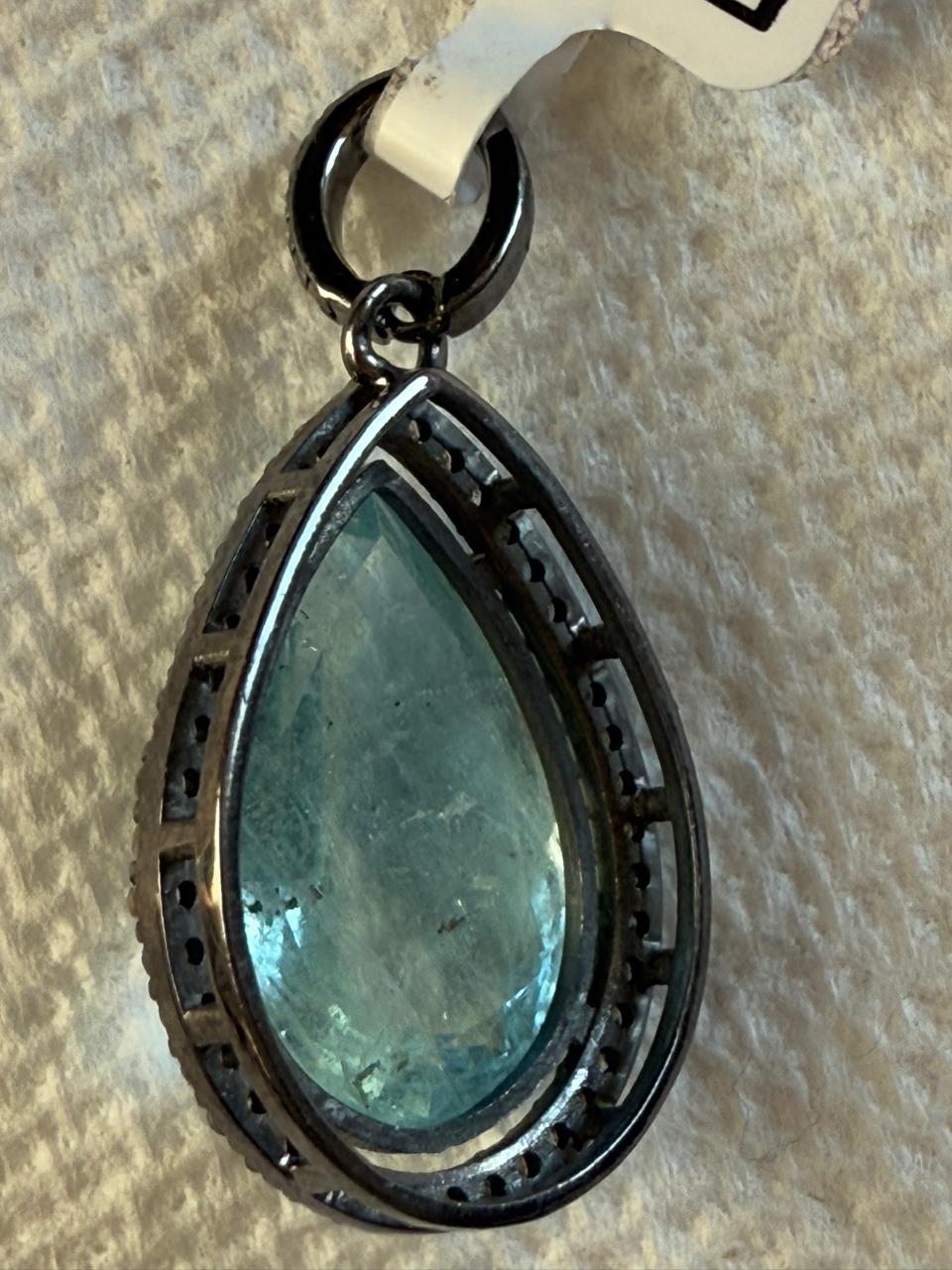 Aquamarine Diamond Pendant