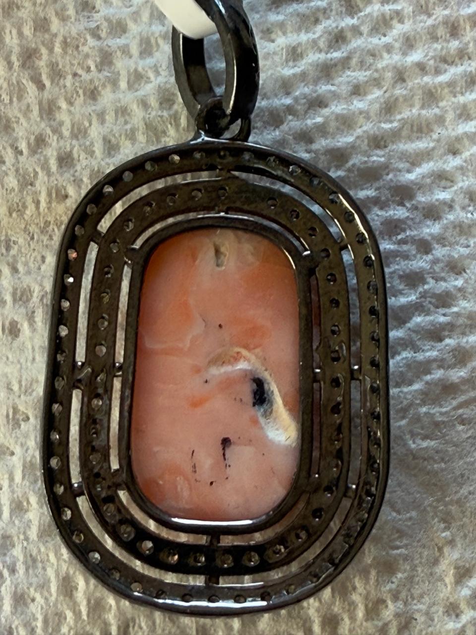 Coral Diamond Pendant