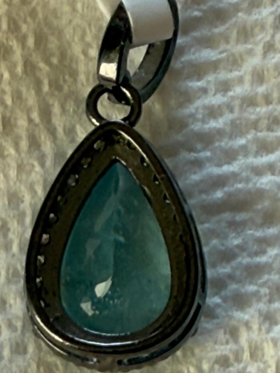 Drop Aquamarine Diamond Pendant