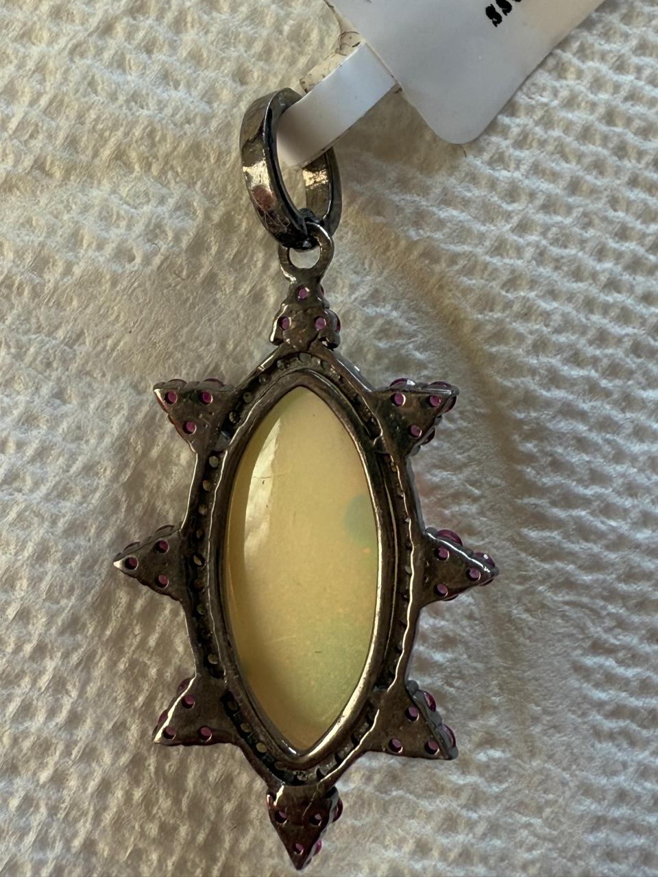 Opal Ruby Diamond Pendant