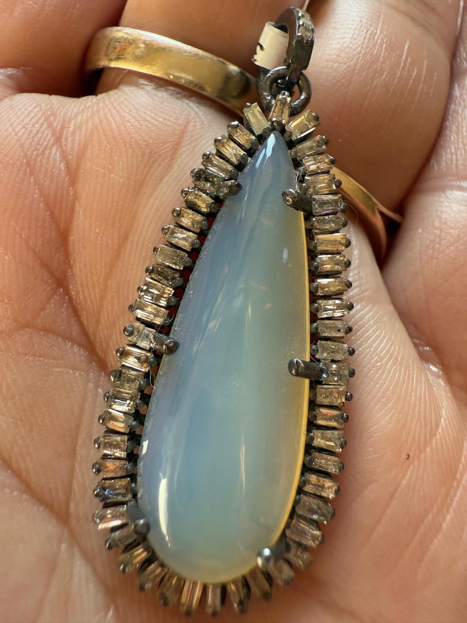 Drop Baguette Diamond Pendant