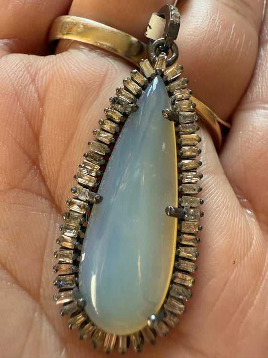 Drop Baguette Diamond Pendant