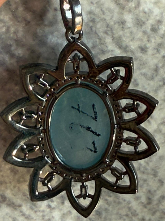 Aquamarine Diamond Pendant