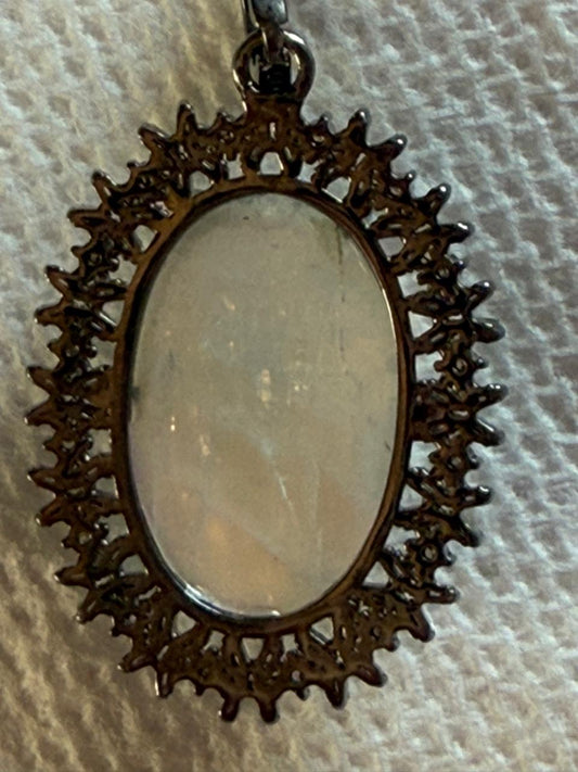 Opal Baguette Diamond Pendant