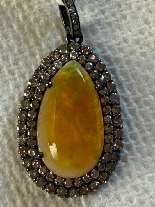 Opal Diamond Diamond Pendant