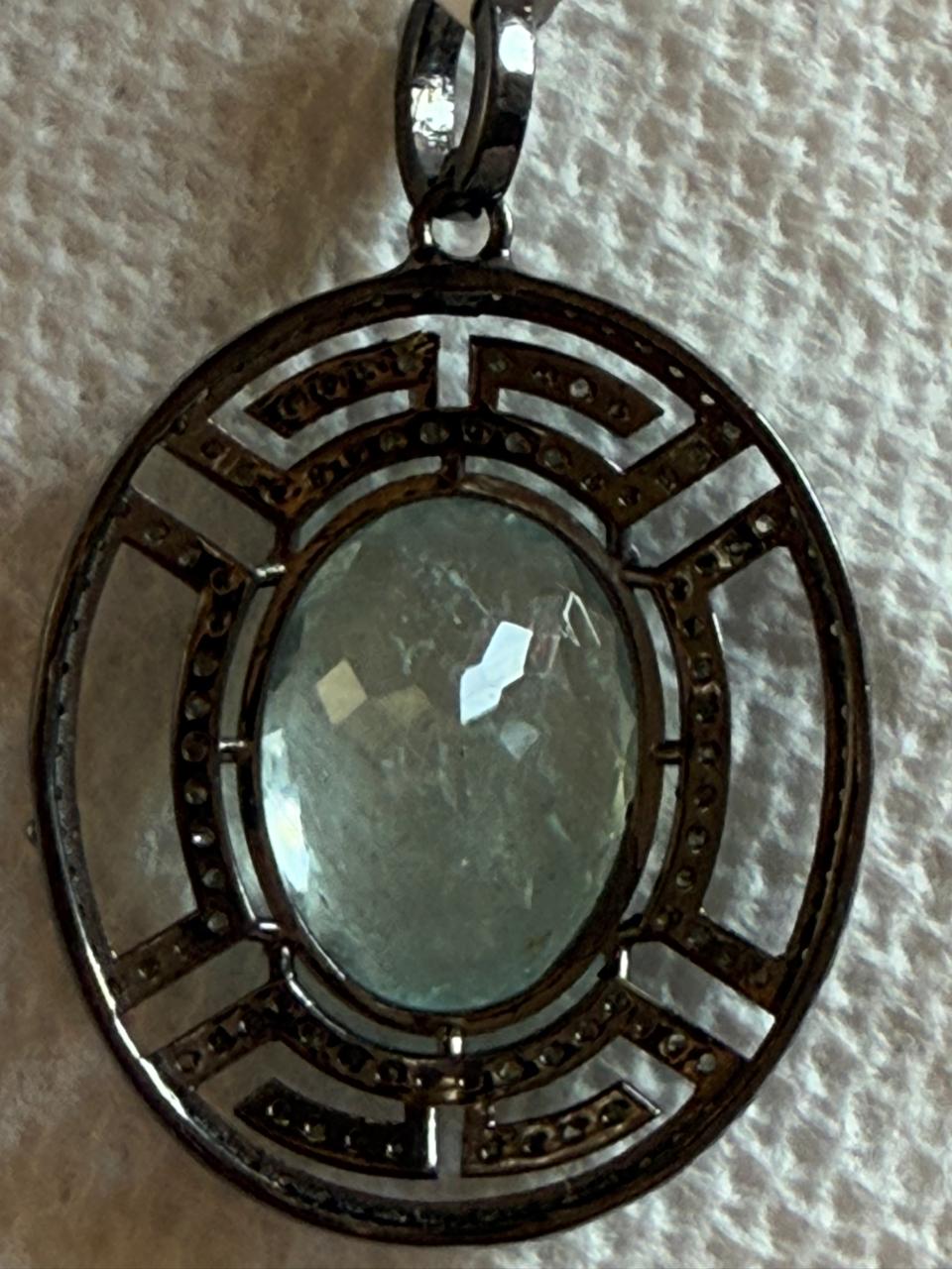 Aquamarine Diamond Pendant