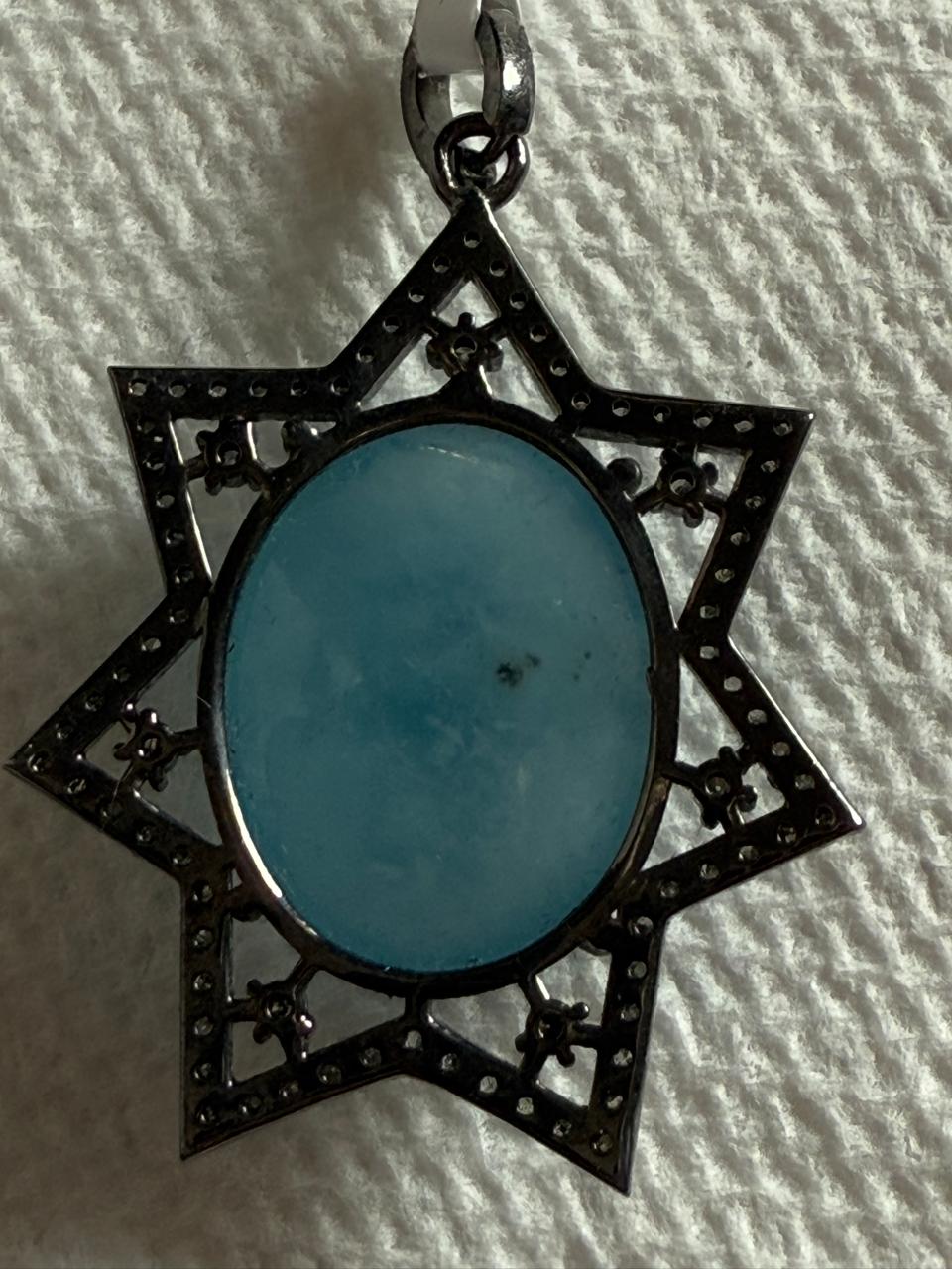 Aquamarine Diamond Pendant