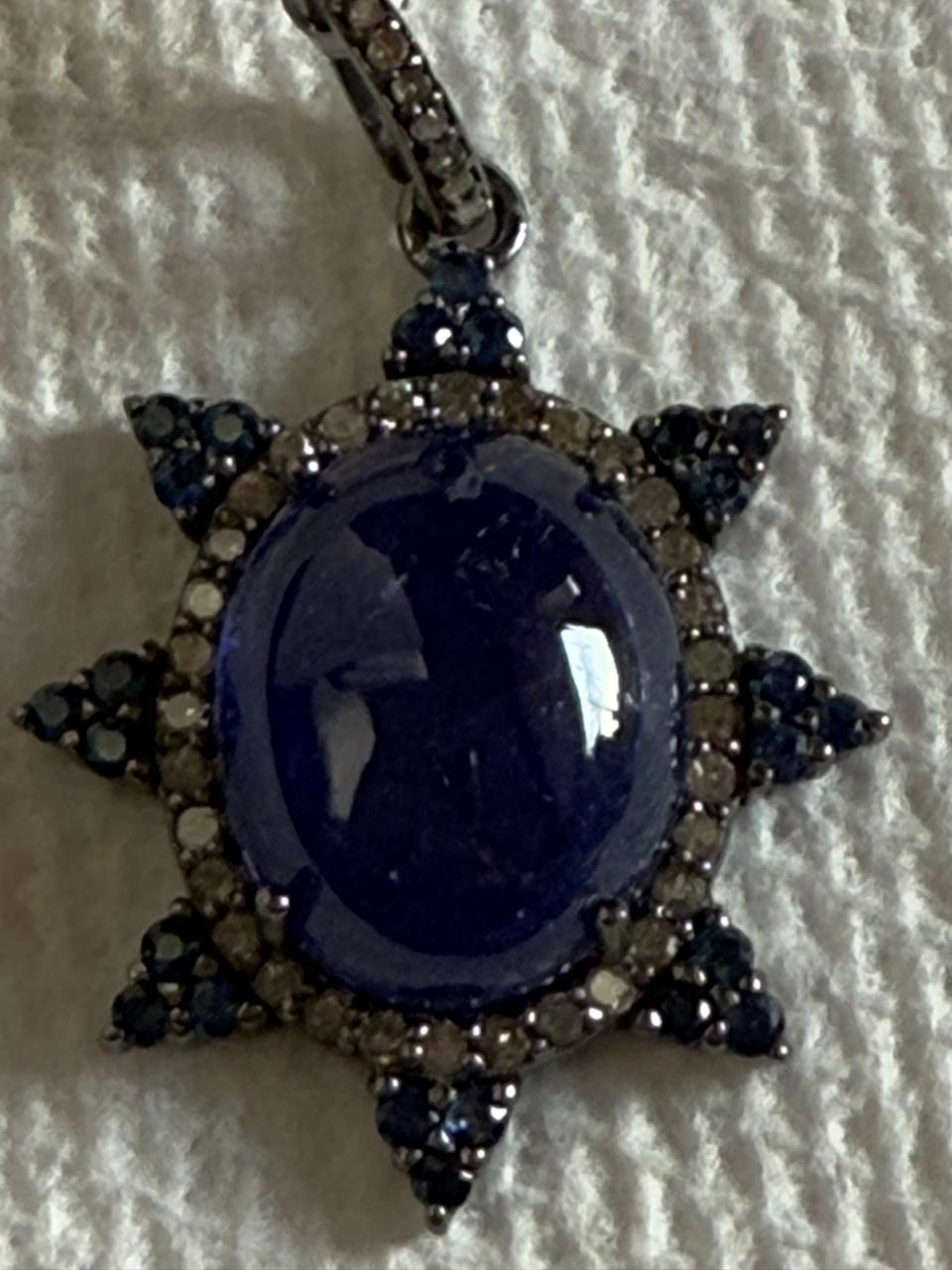 Tanzanite Sapphire Diamond Pendant