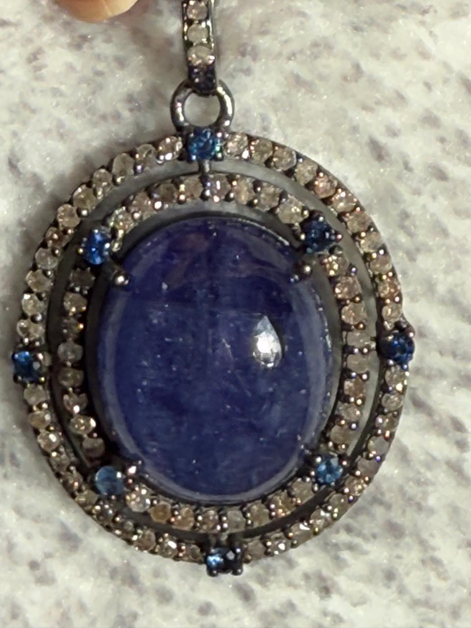 Tanzanite Sapphire Diamond Pendant