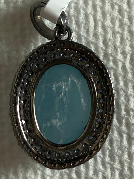 Aquamarine Sapphire Diamond Pendant