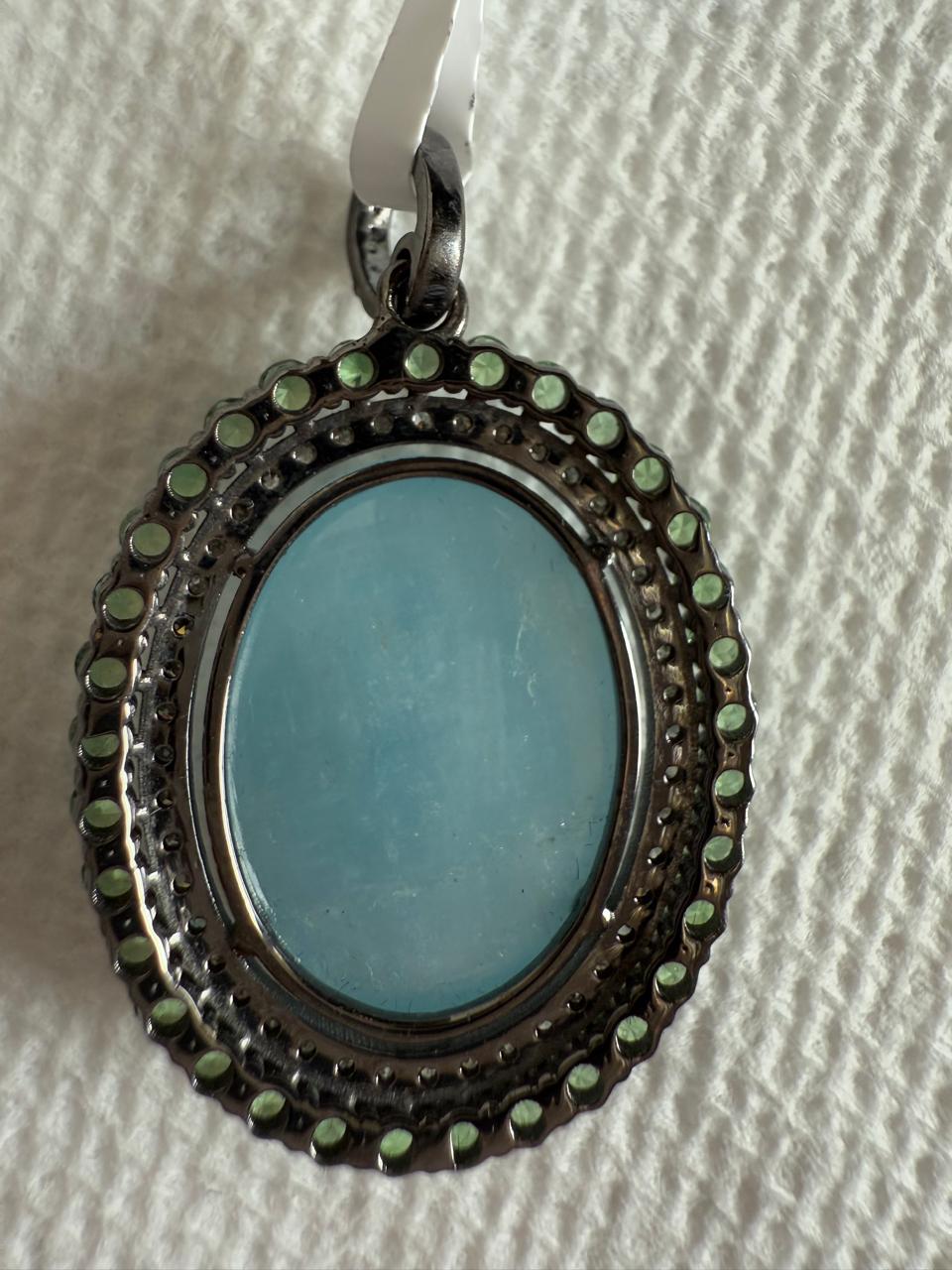 Moss Aqua Diamond Pendant