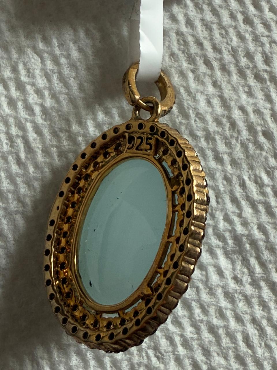 Aquamarine Diamond Pendant