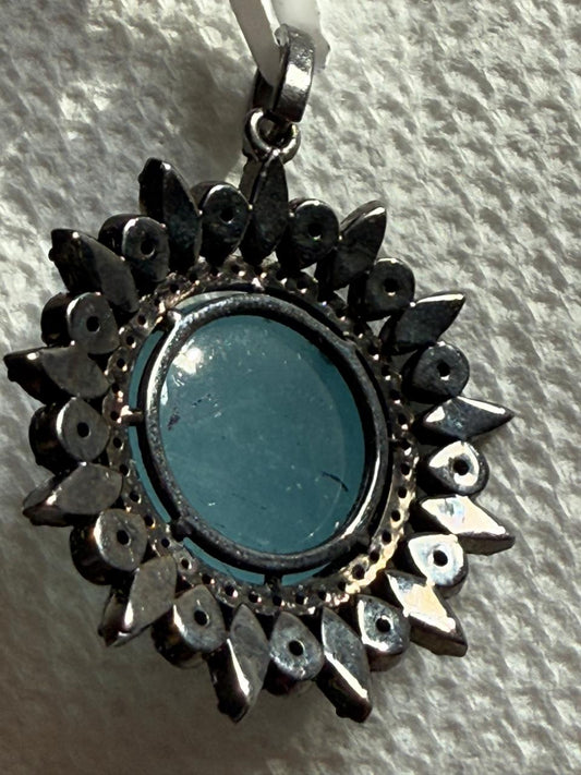 Aquamarine Diamond Pendant