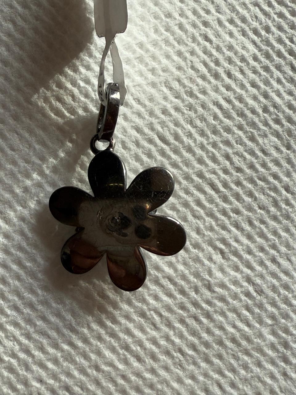 Flower Enamel Ruby Diamond Pendant
