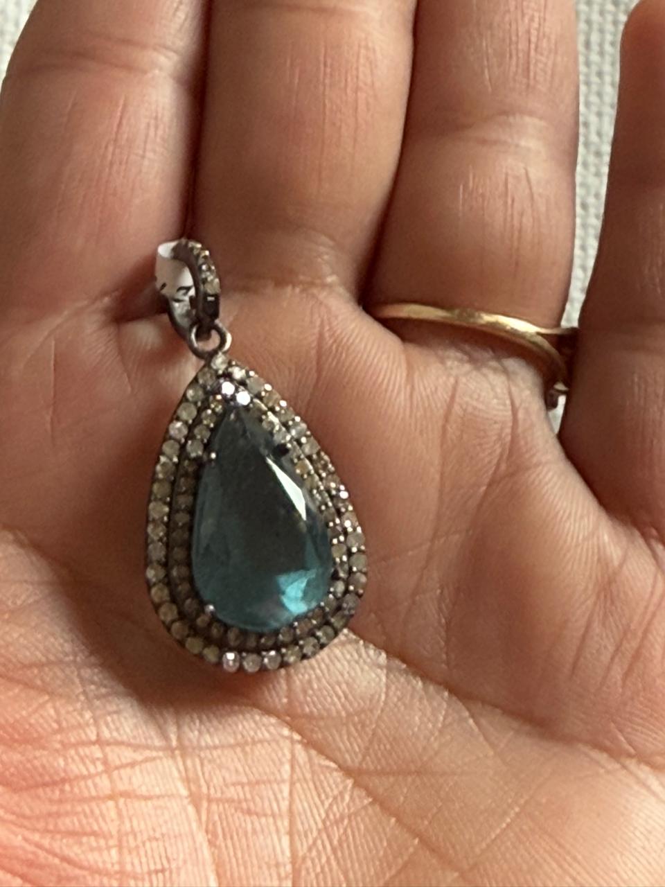 Aquamarine Diamond Pendant
