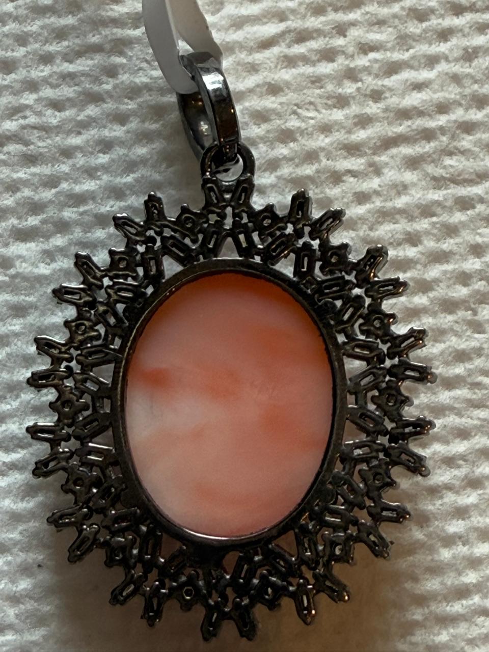 Coral Baguette Diamond Pendant