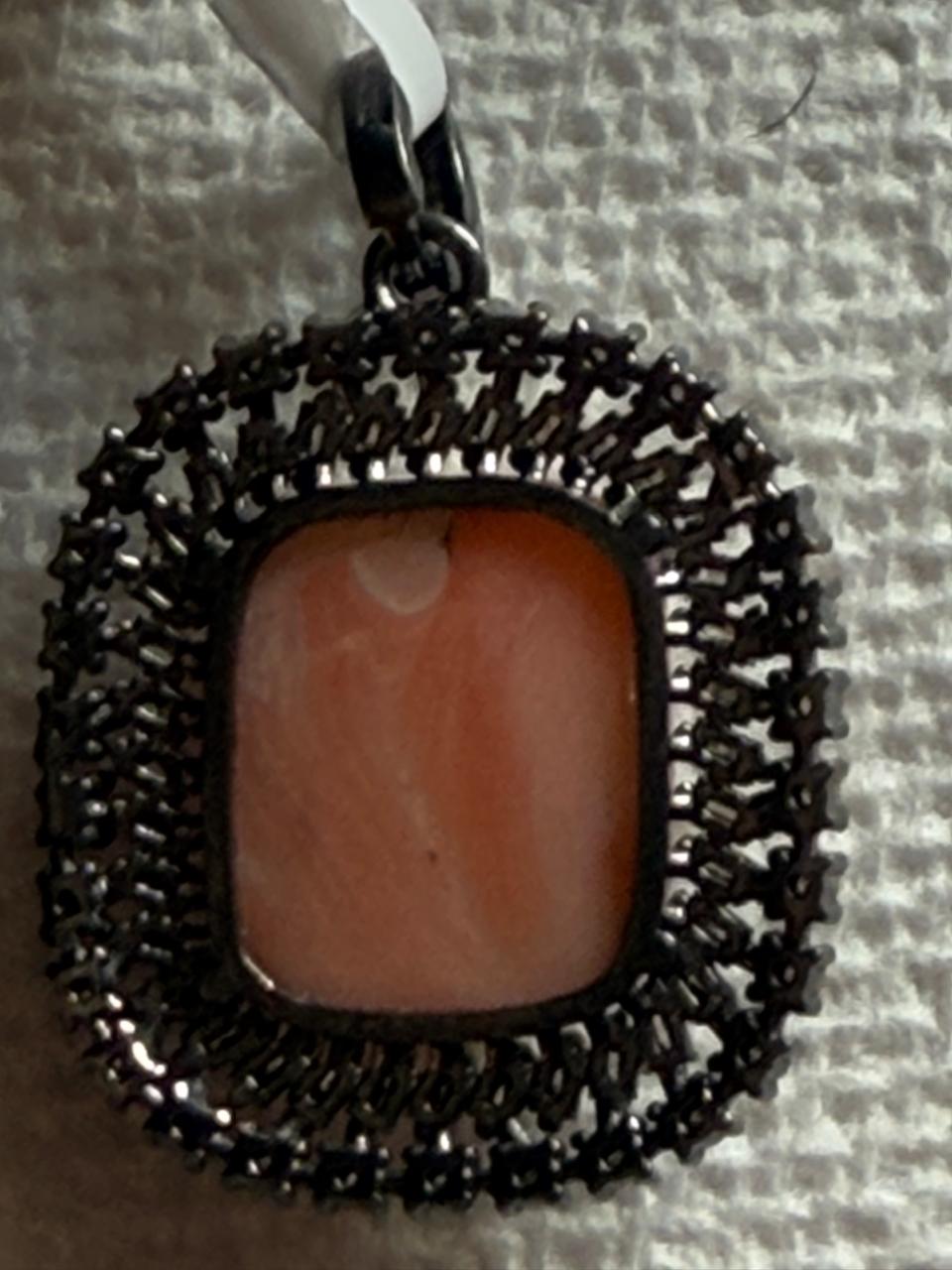 Coral Diamond Pendant