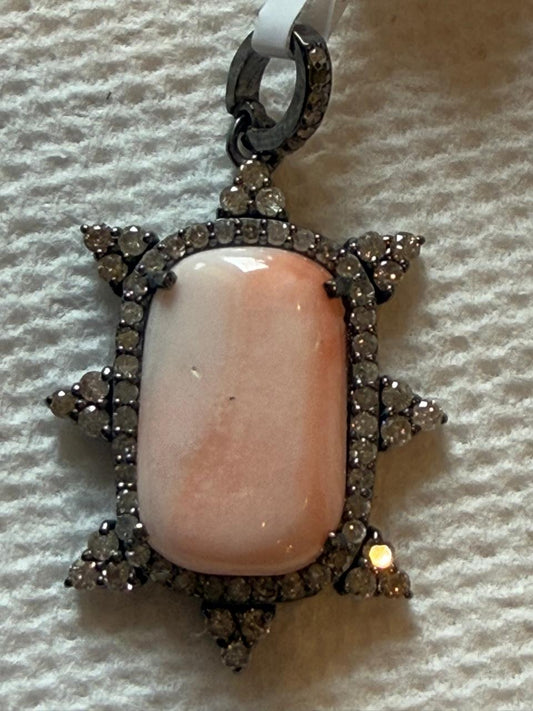 Coral Diamond Pendant