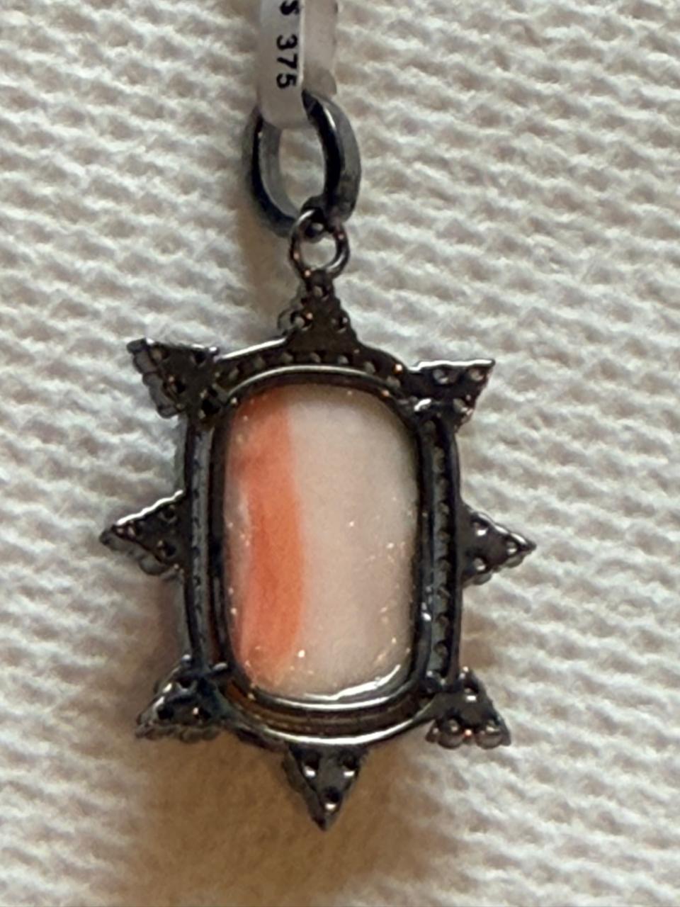 Coral Diamond Pendant