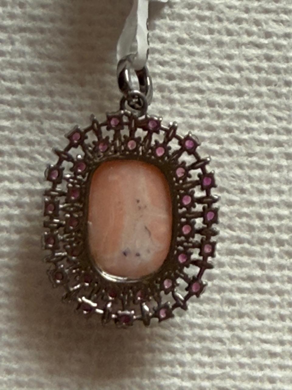 Coral Diamond Pendant