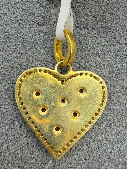 Heart Shape Silver Pave Diamond Pendant