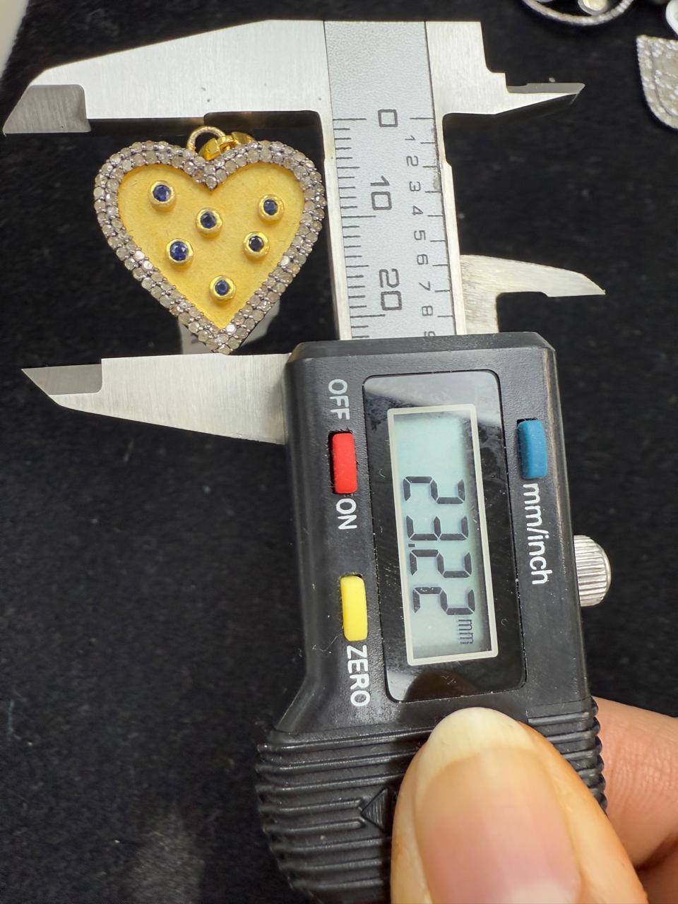 Heart Shape Silver Pave Diamond Pendant