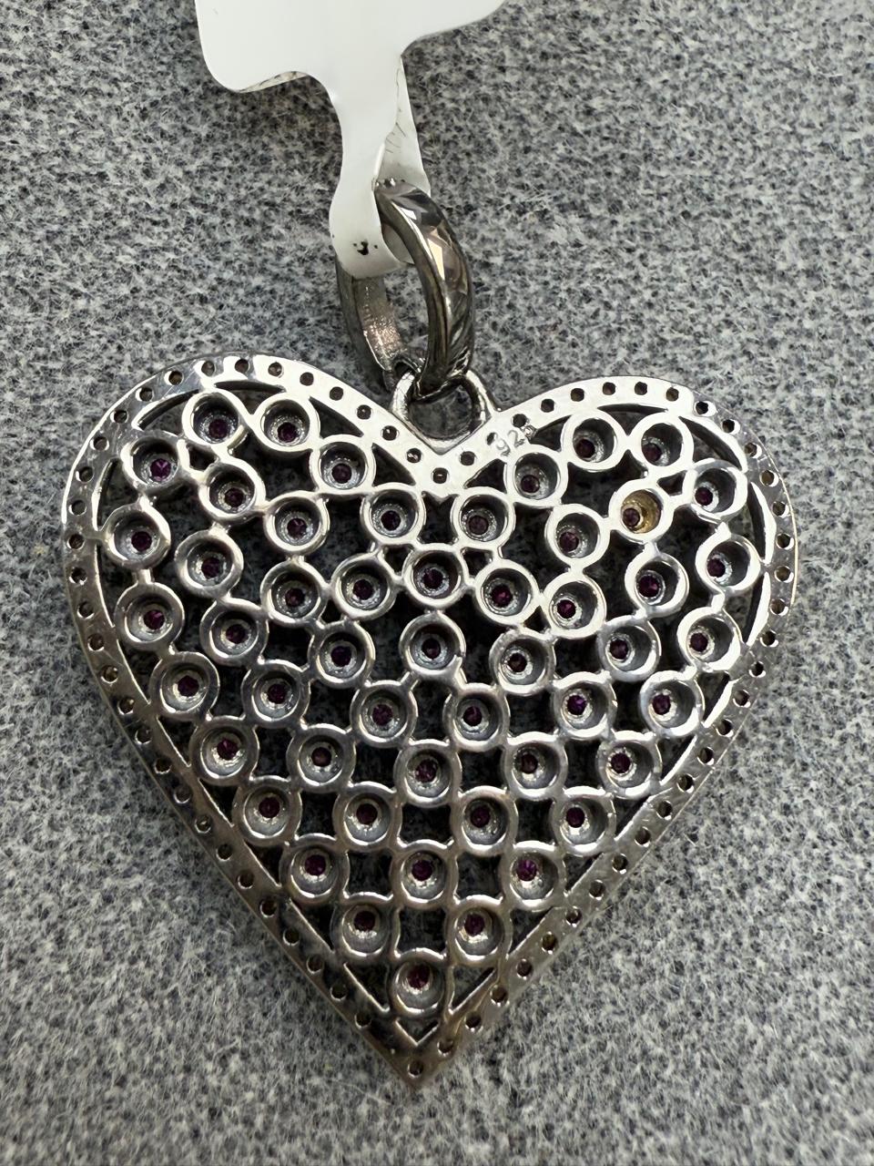 Heart Diamond Pendants. Genuine handmade pave diamond Pendant