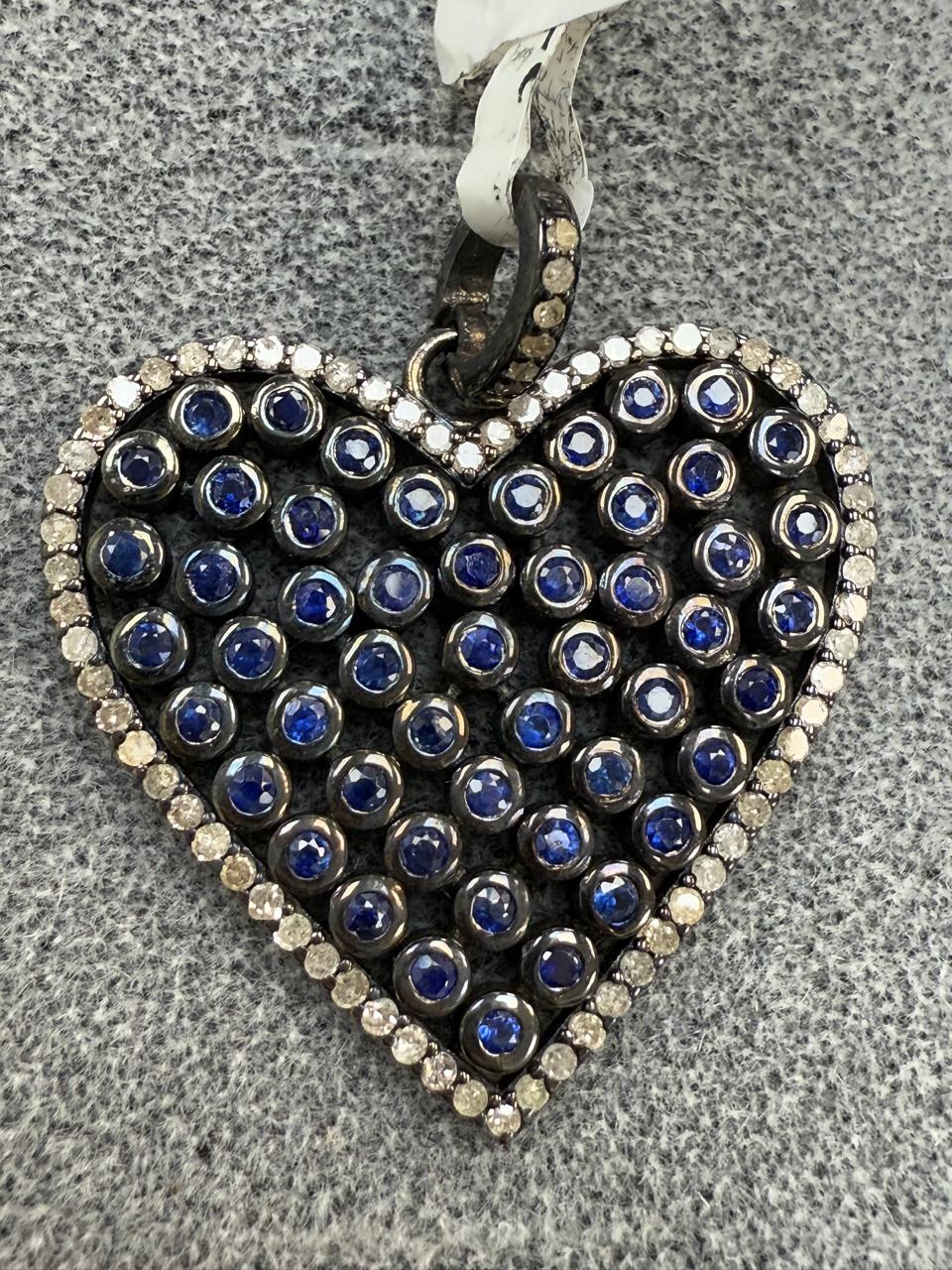 Heart Diamond Pendants. Genuine handmade pave diamond Pendant