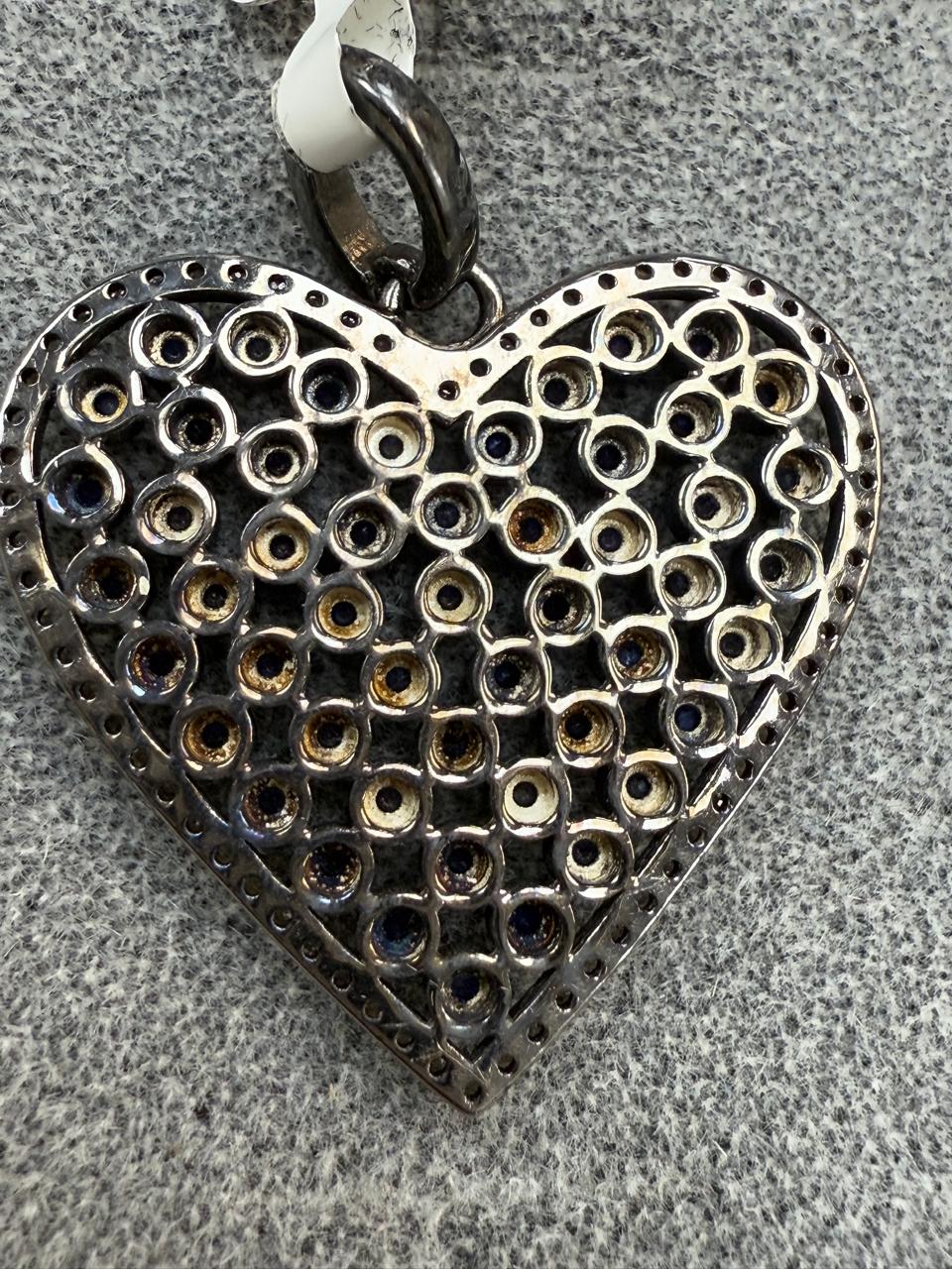 Heart Diamond Pendants. Genuine handmade pave diamond Pendant