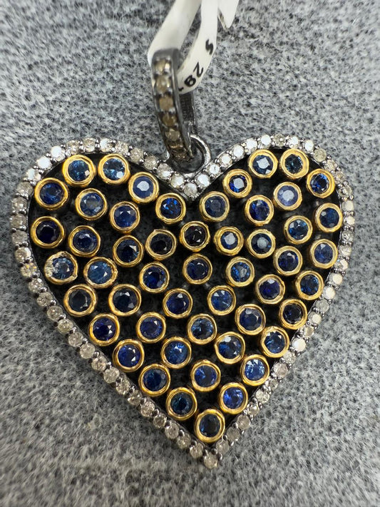 Heart Diamond Pendants. Genuine handmade pave diamond Pendant