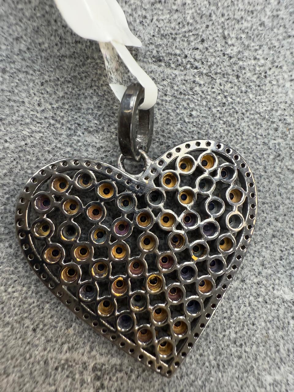 Heart Diamond Pendants. Genuine handmade pave diamond Pendant