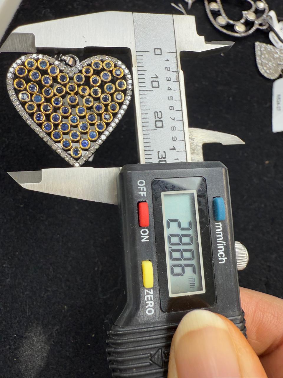 Heart Diamond Pendants. Genuine handmade pave diamond Pendant