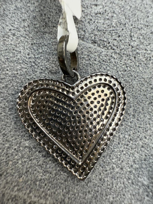 Heart Diamond Pendants. Genuine handmade pave diamond Pendant