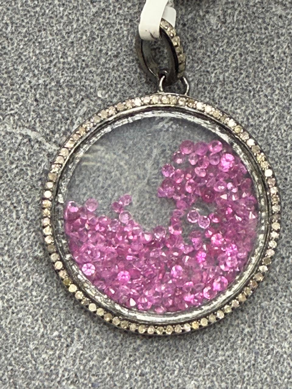 Ruby Shaker Diamond Pendant
