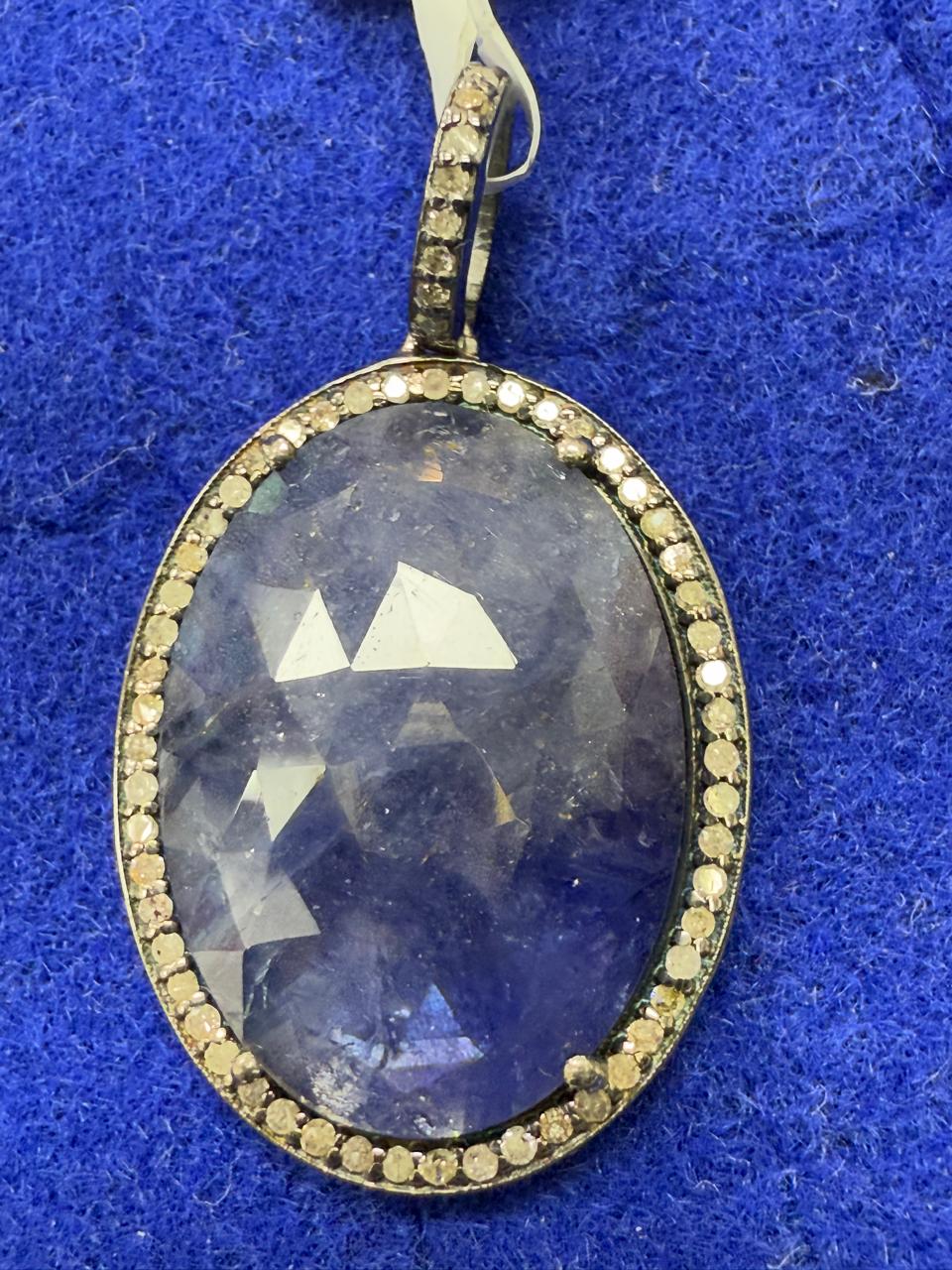 Sapphire Diamond Pendant