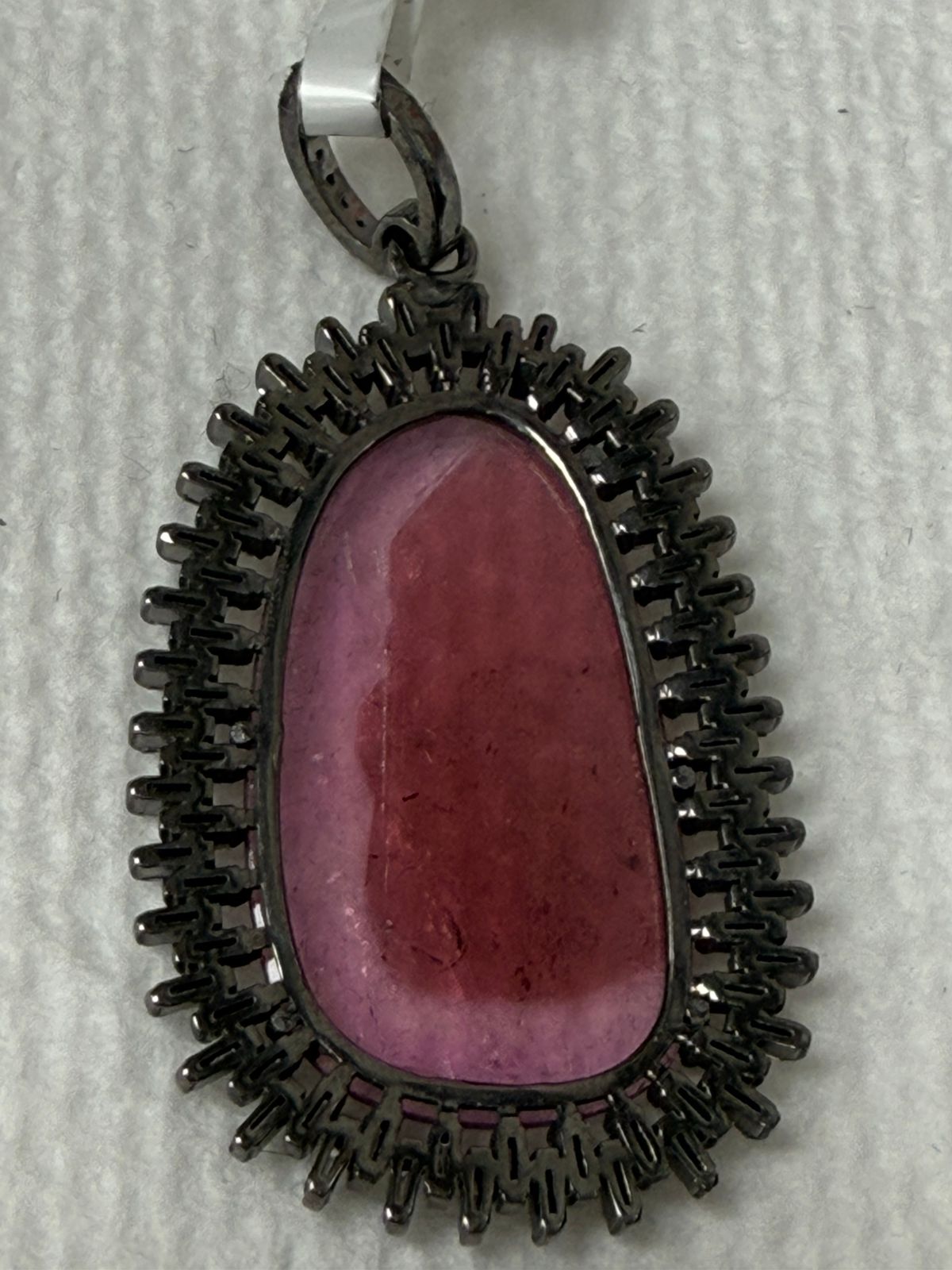 Tourmaline Stone Pave Diamond Pendant