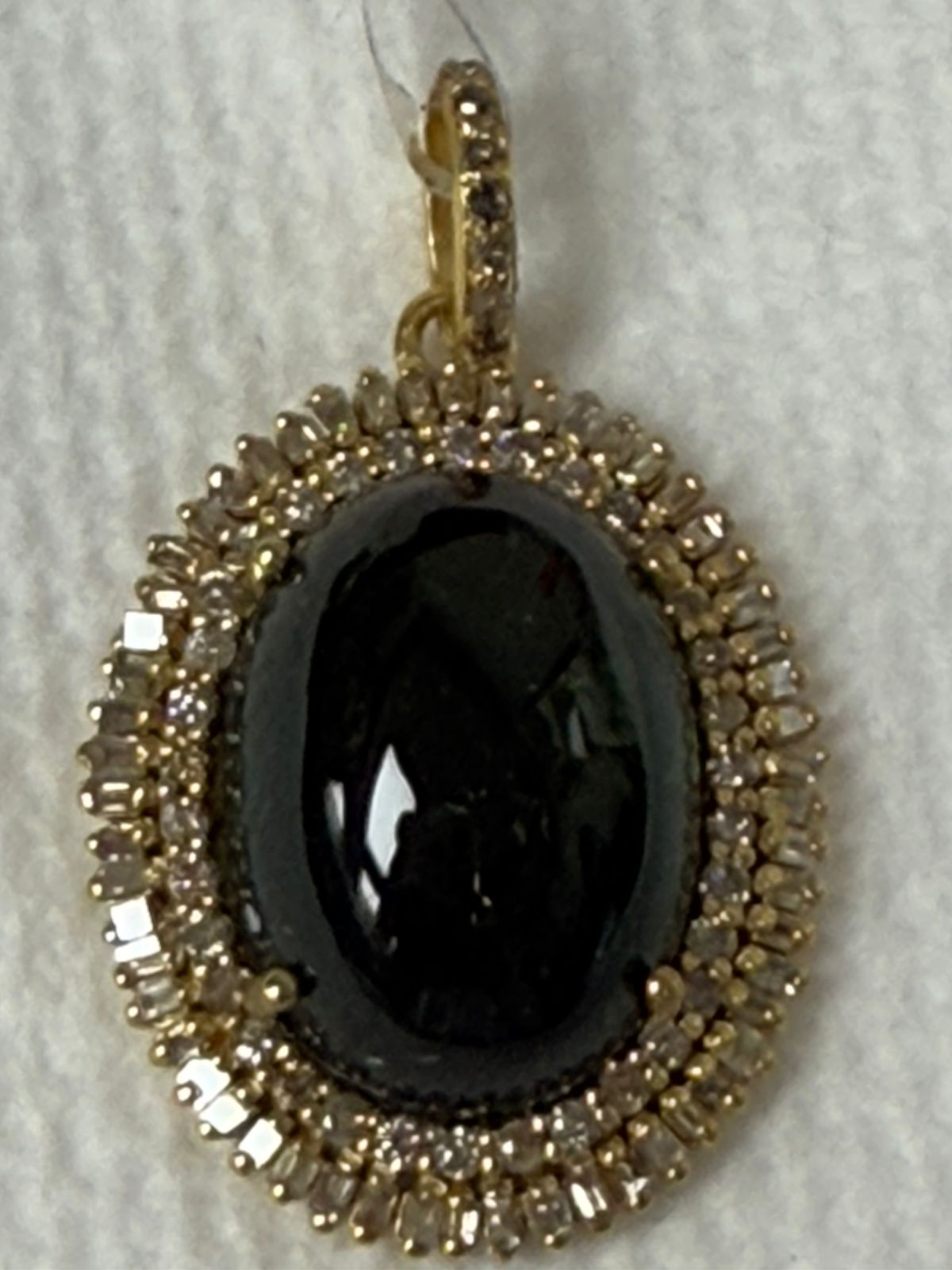 Tourmaline Stone Baguette Pave Diamond Pendant