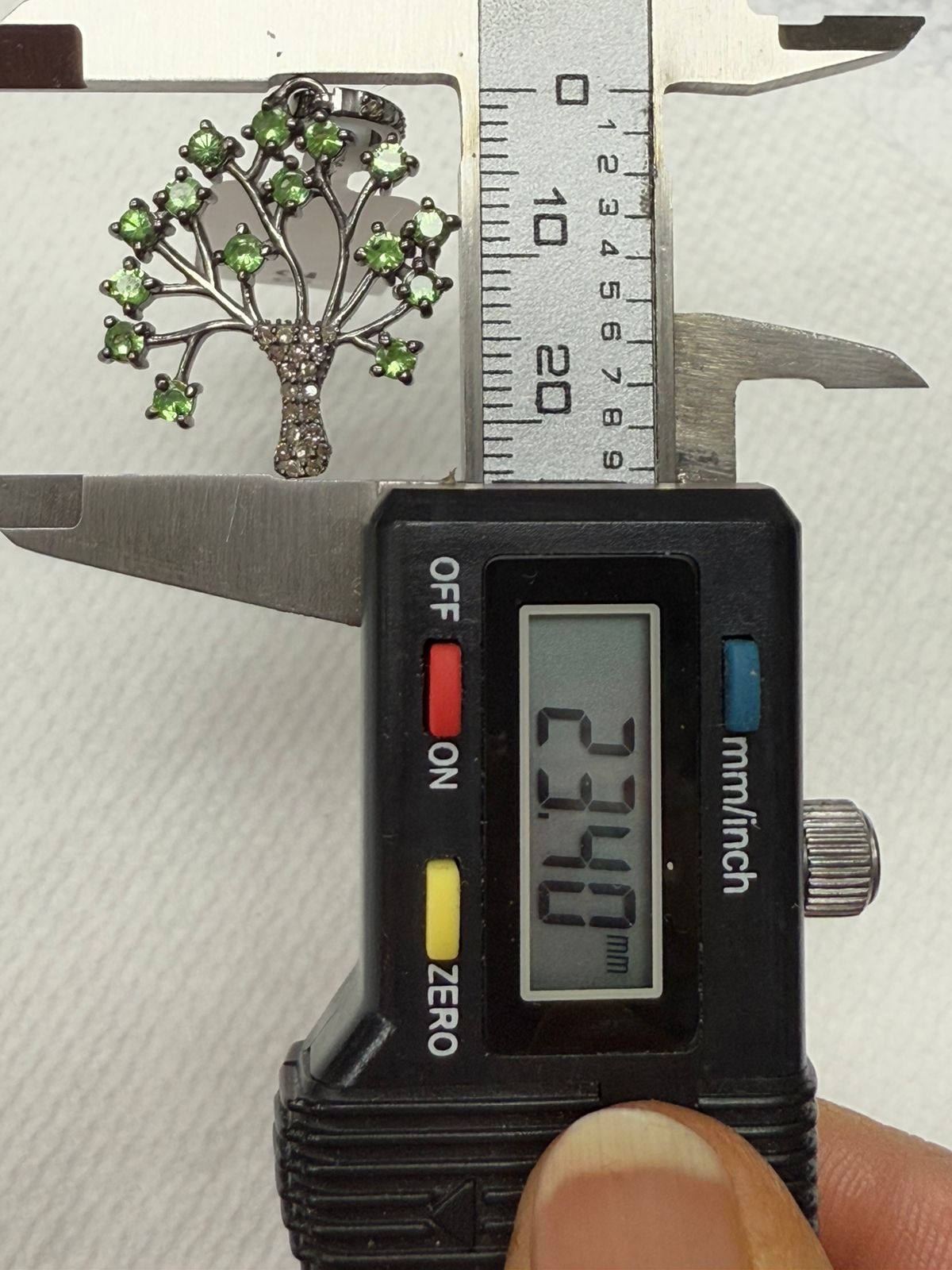 Green Tsavorite Tree Diamond Pendant