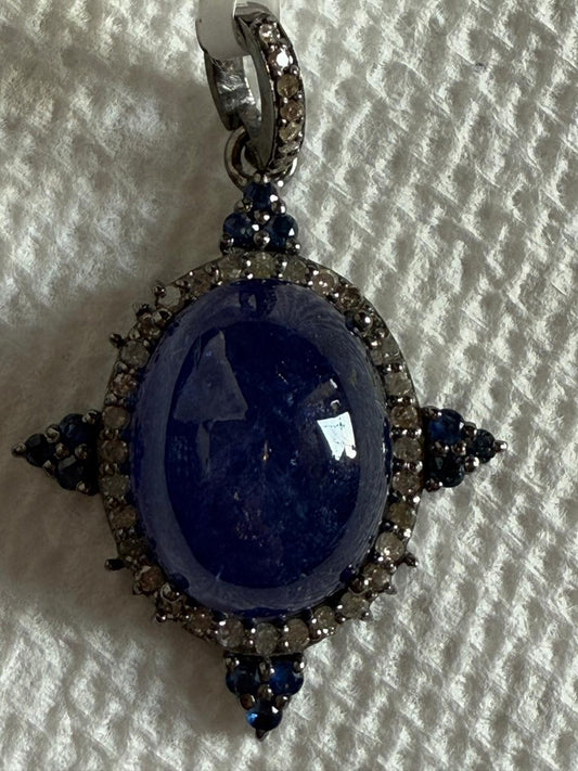 Tanzanite Sapphire Diamond Pendant