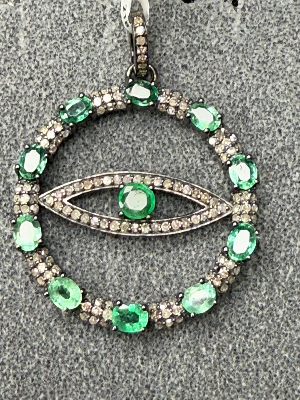 Evil Eye Pave Diamond Pendant