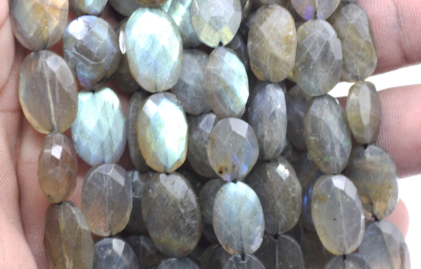 Labradorite Faceted Oval Beads