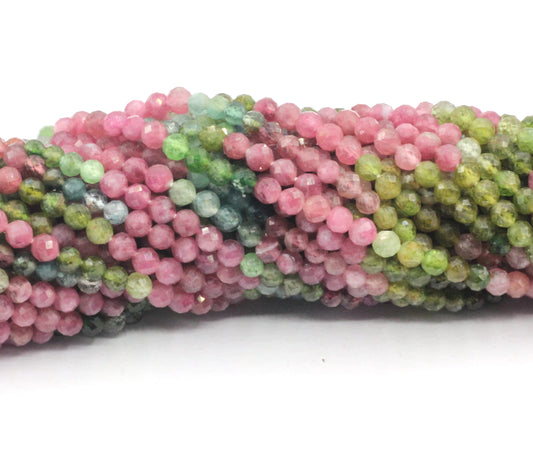 Tourmaline Faceted Round Beads
