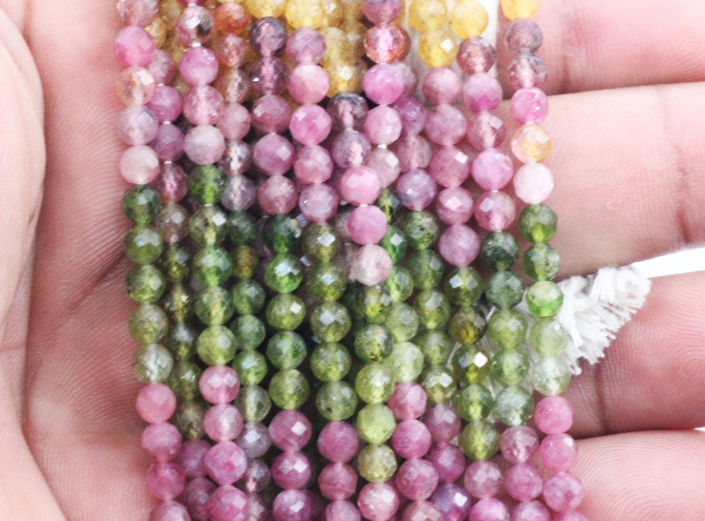 Tourmaline Faceted Round Beads