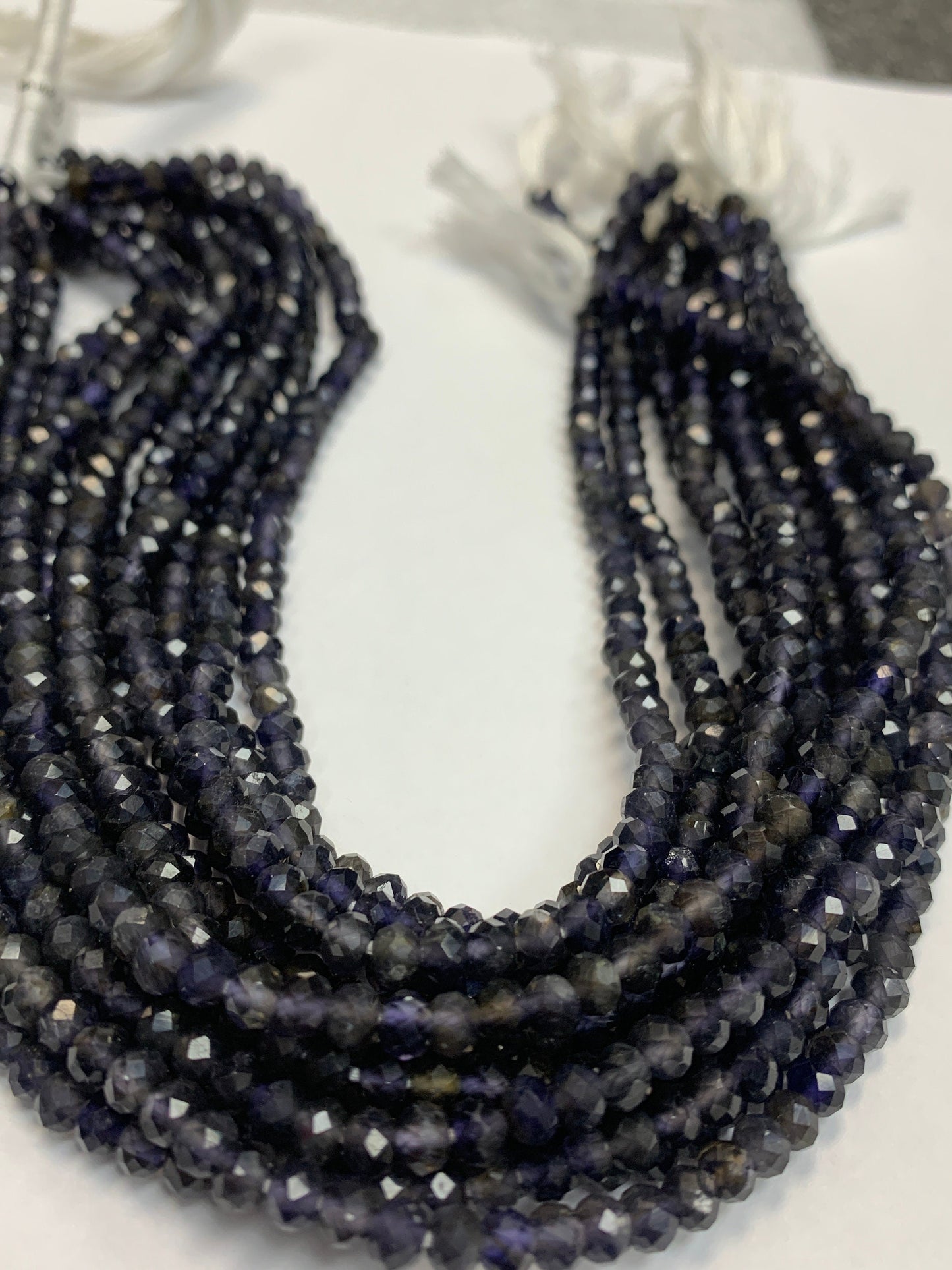 Iolite Natural Faceted Roundelle 3-4mm
