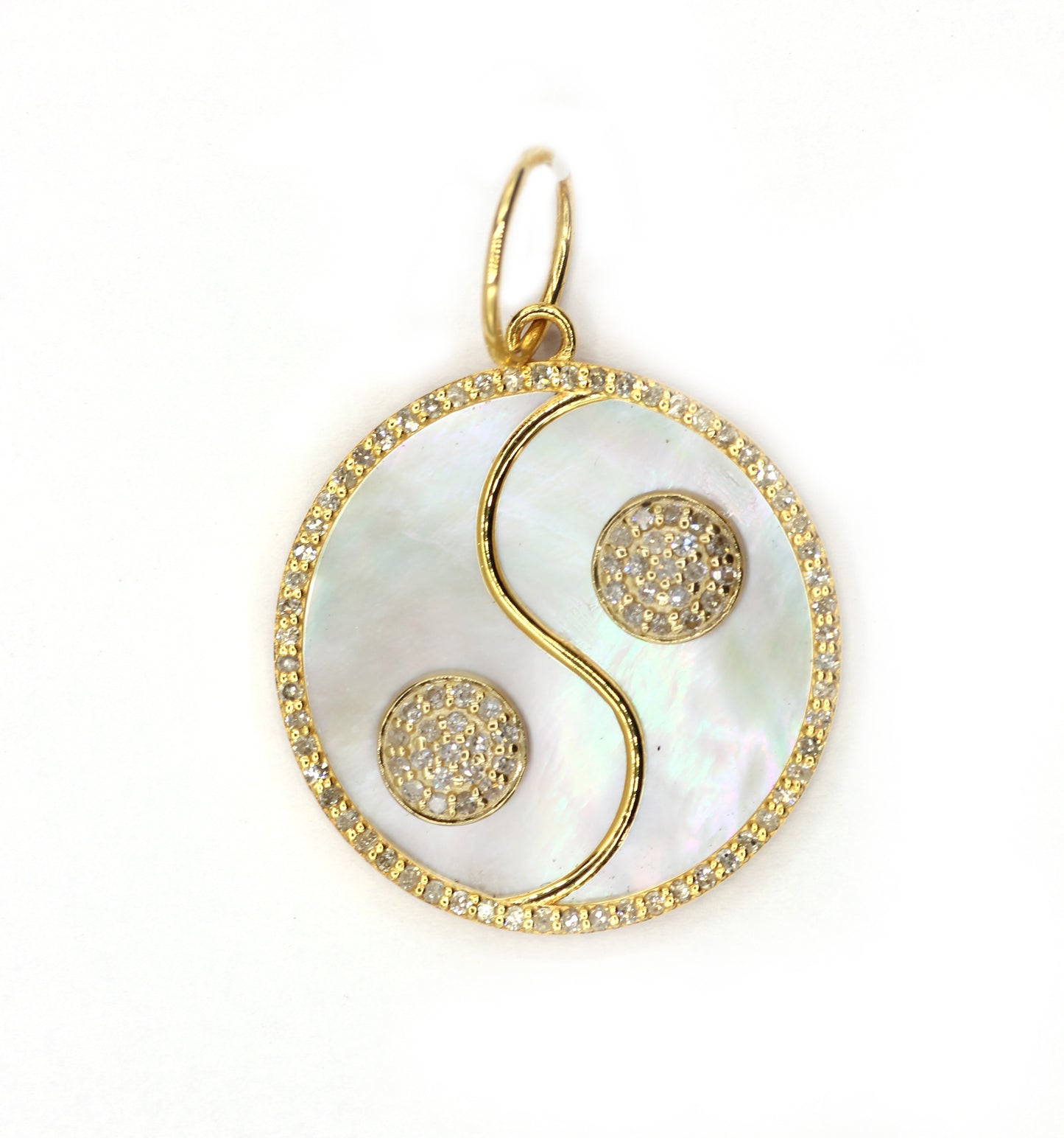 Yin Yang Symbol 14k Solid Gold Diamond Pendants