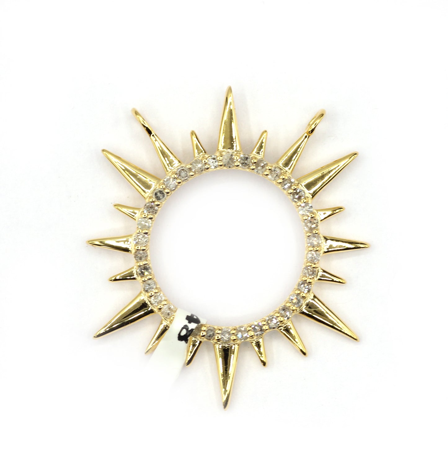 Sun 14k Solid Gold Diamond Pendants