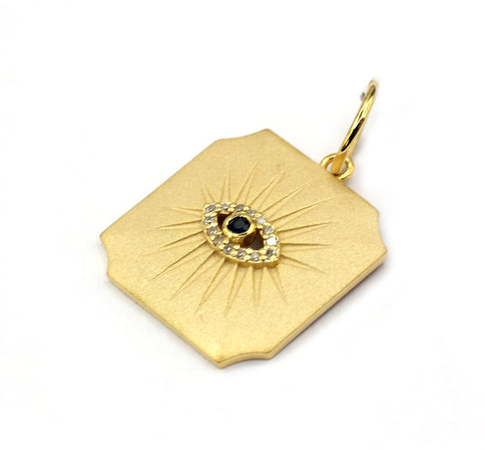 Evil Eye 14k Solid Gold Diamond Pendants