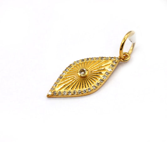 Evil Eye 14k Solid Gold Diamond Pendants