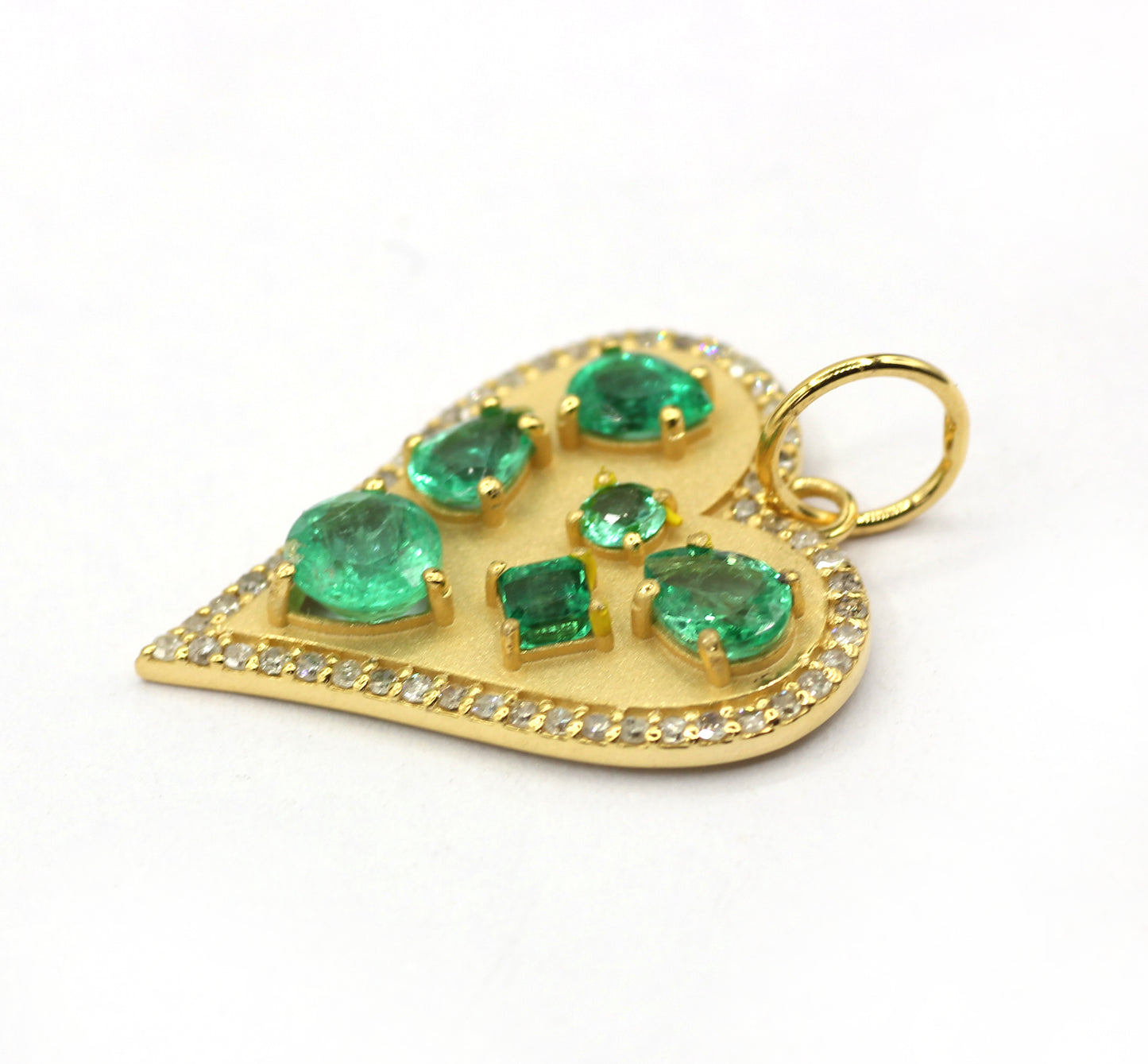 Heart 14k Solid Gold Diamond Pendants.
