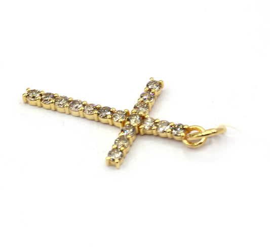 Cross 14k Solid Gold Diamond Pendants